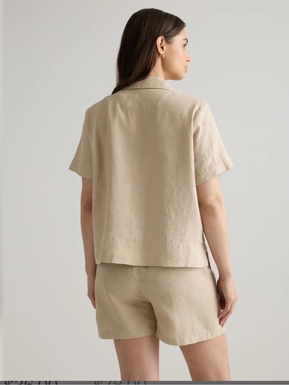 Quince 100% European Linen Short Sleeve Shirt in Driftwood - Picture 7 of 10